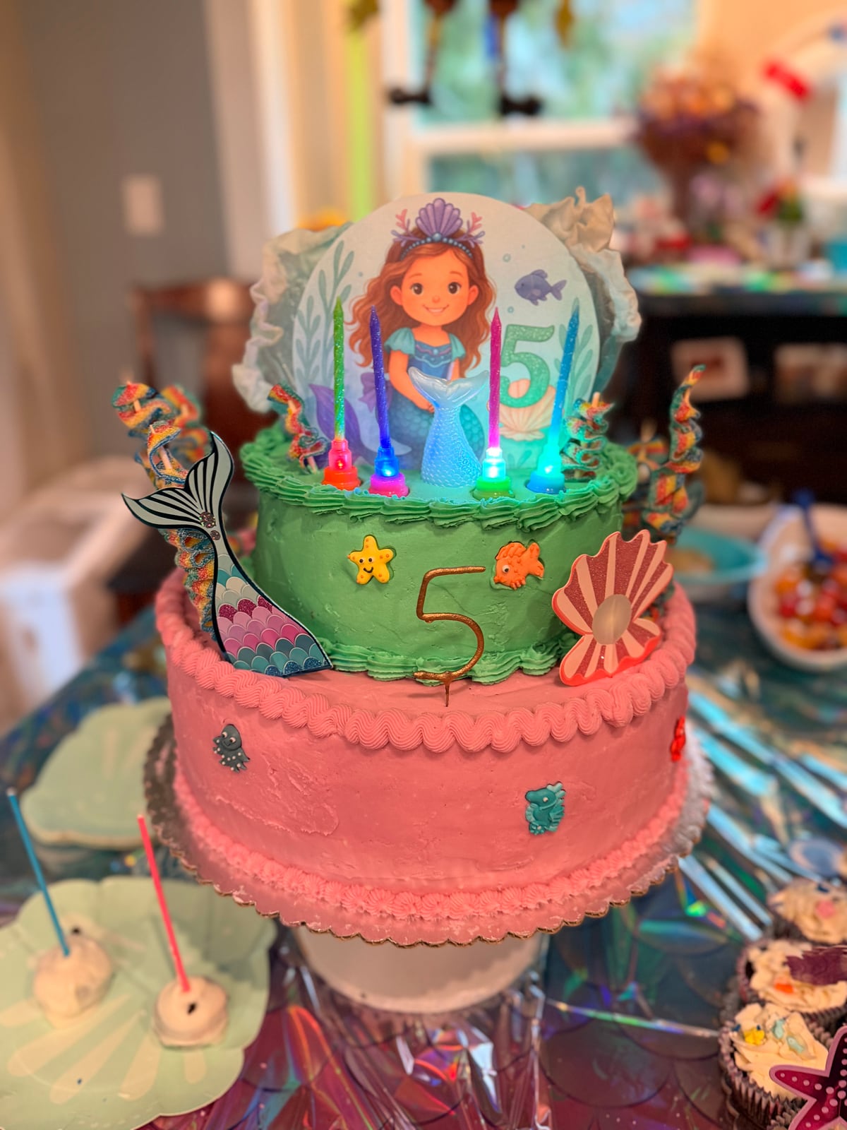 Mermaid cake for a fifth birthday