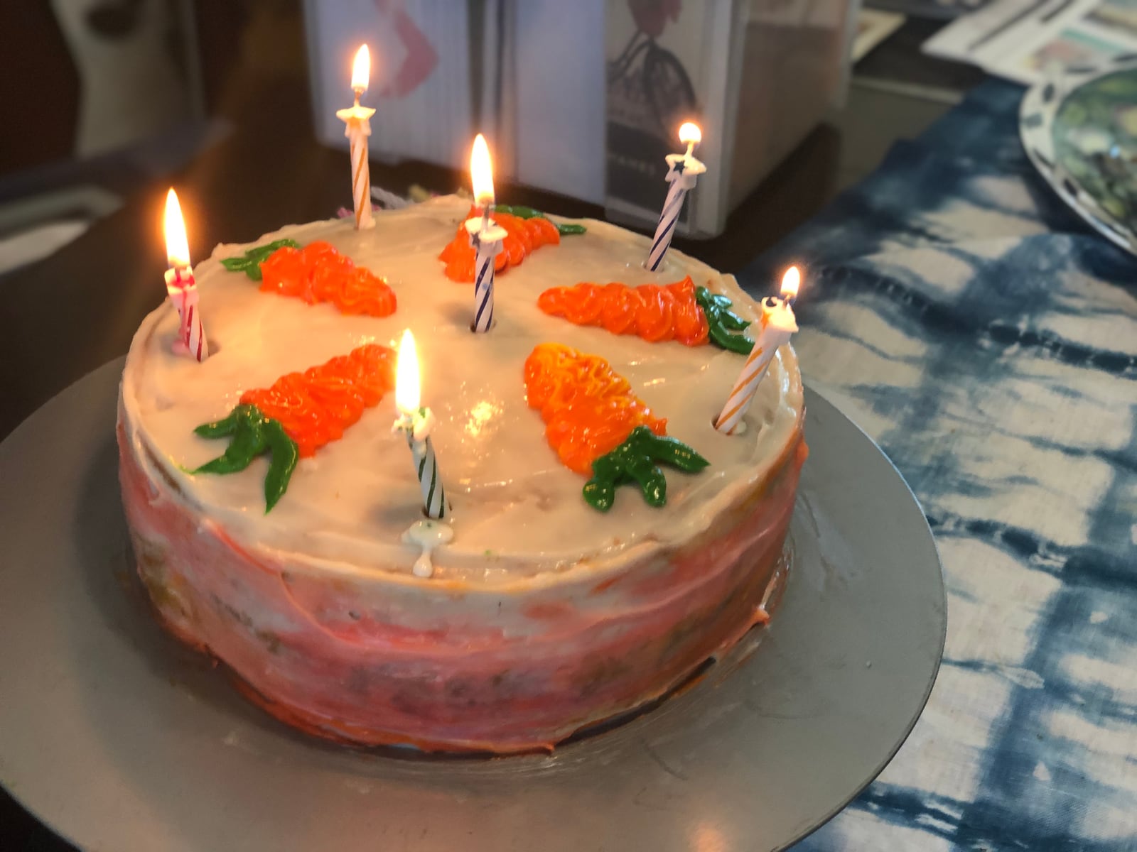 Carrot cake with piped carrots