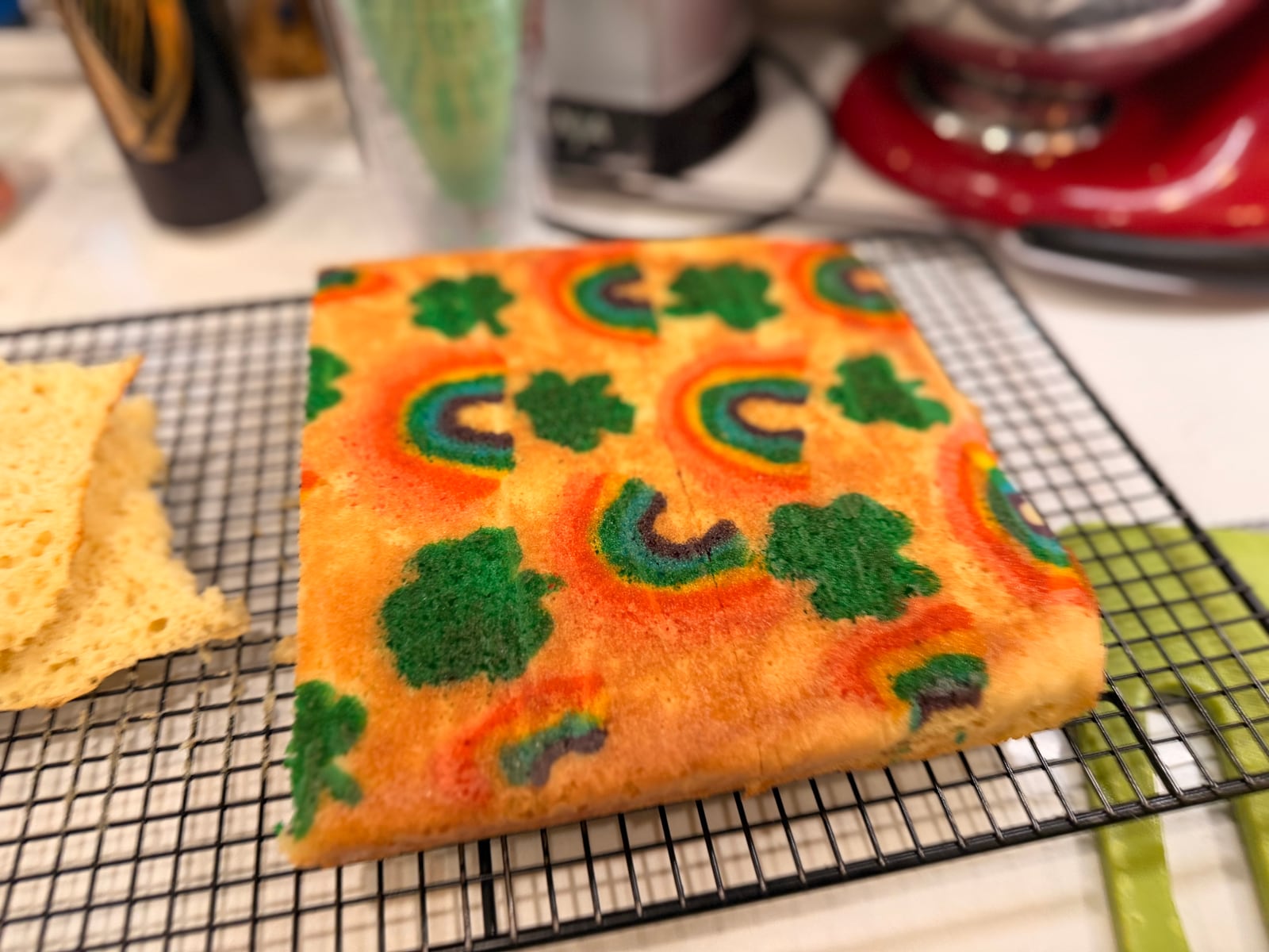 Shamrock and rainbow sponge