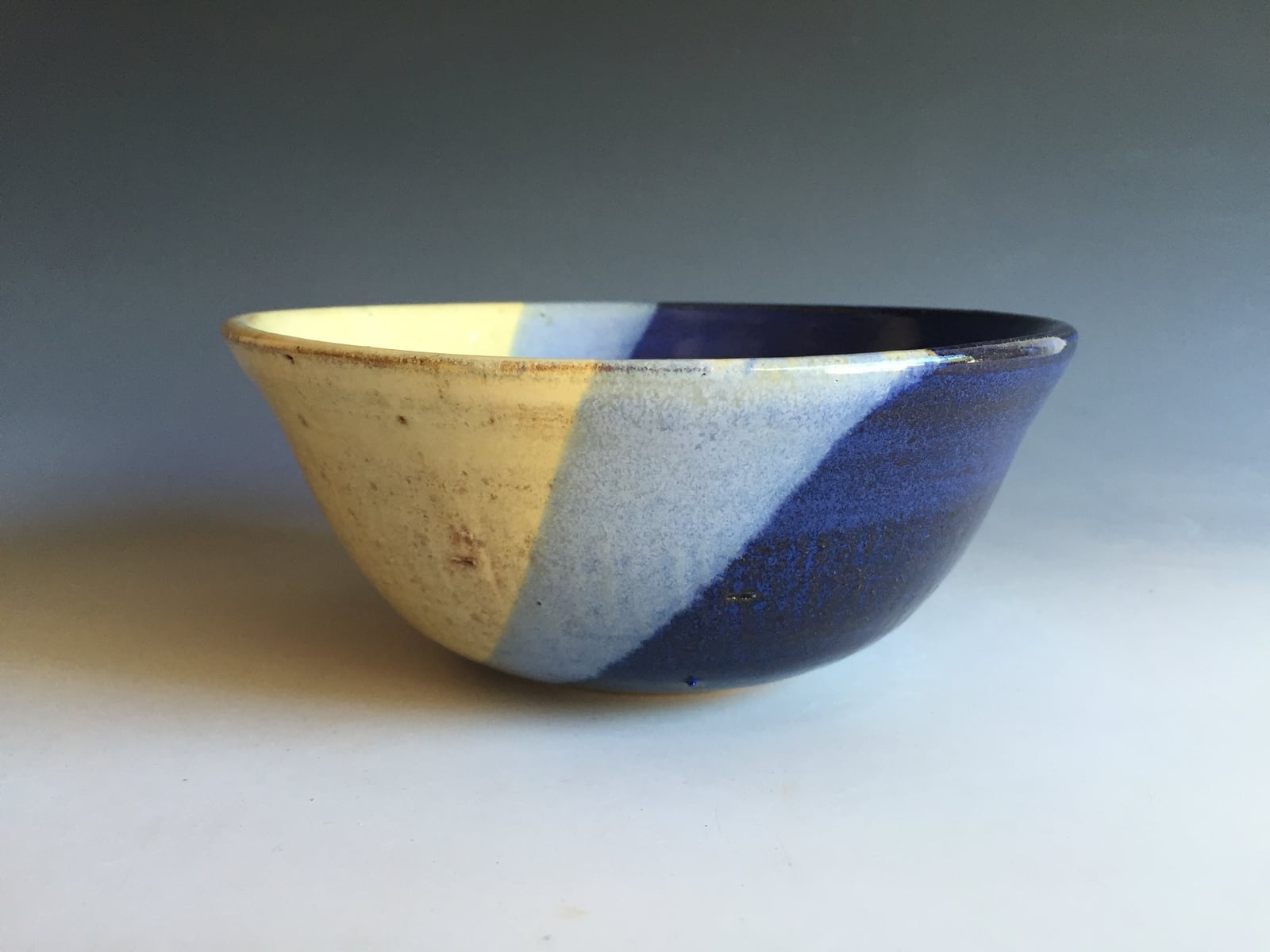 Blue and butter-yellow bowl