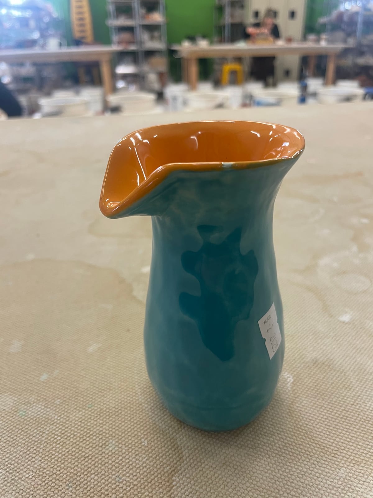 Teal pitcher