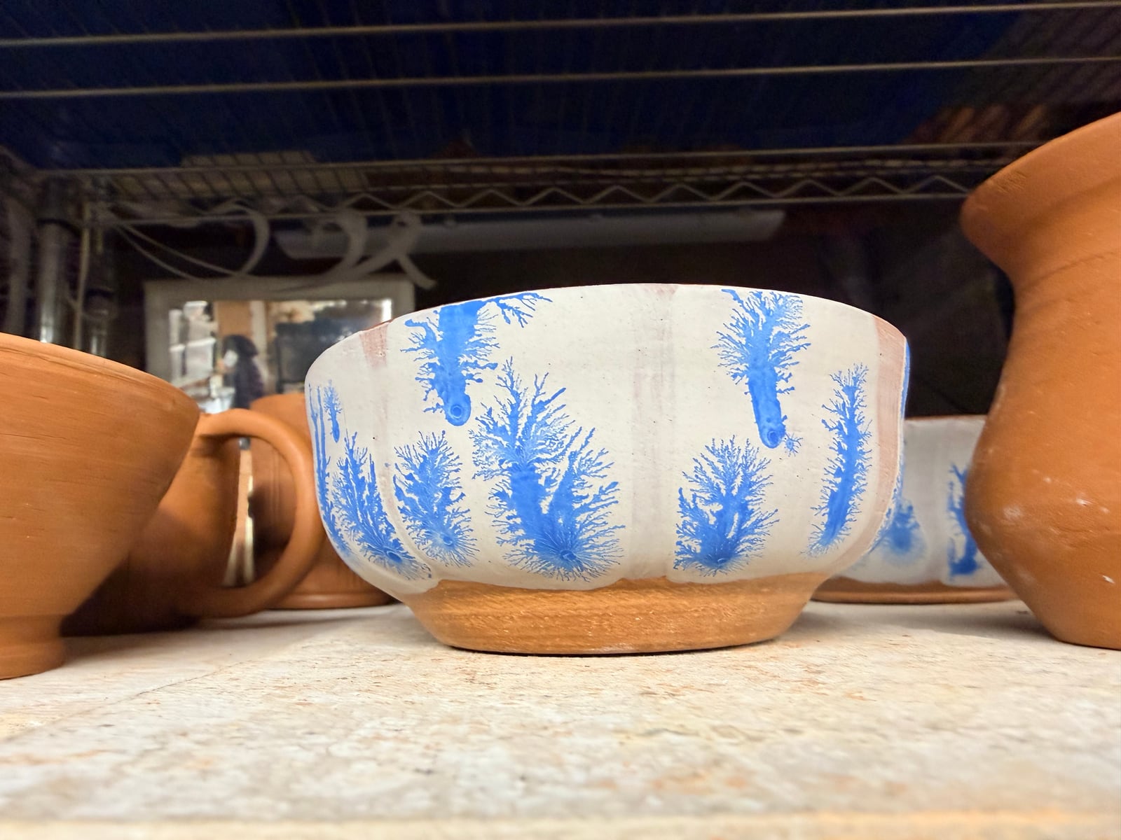 Blue fern bowl