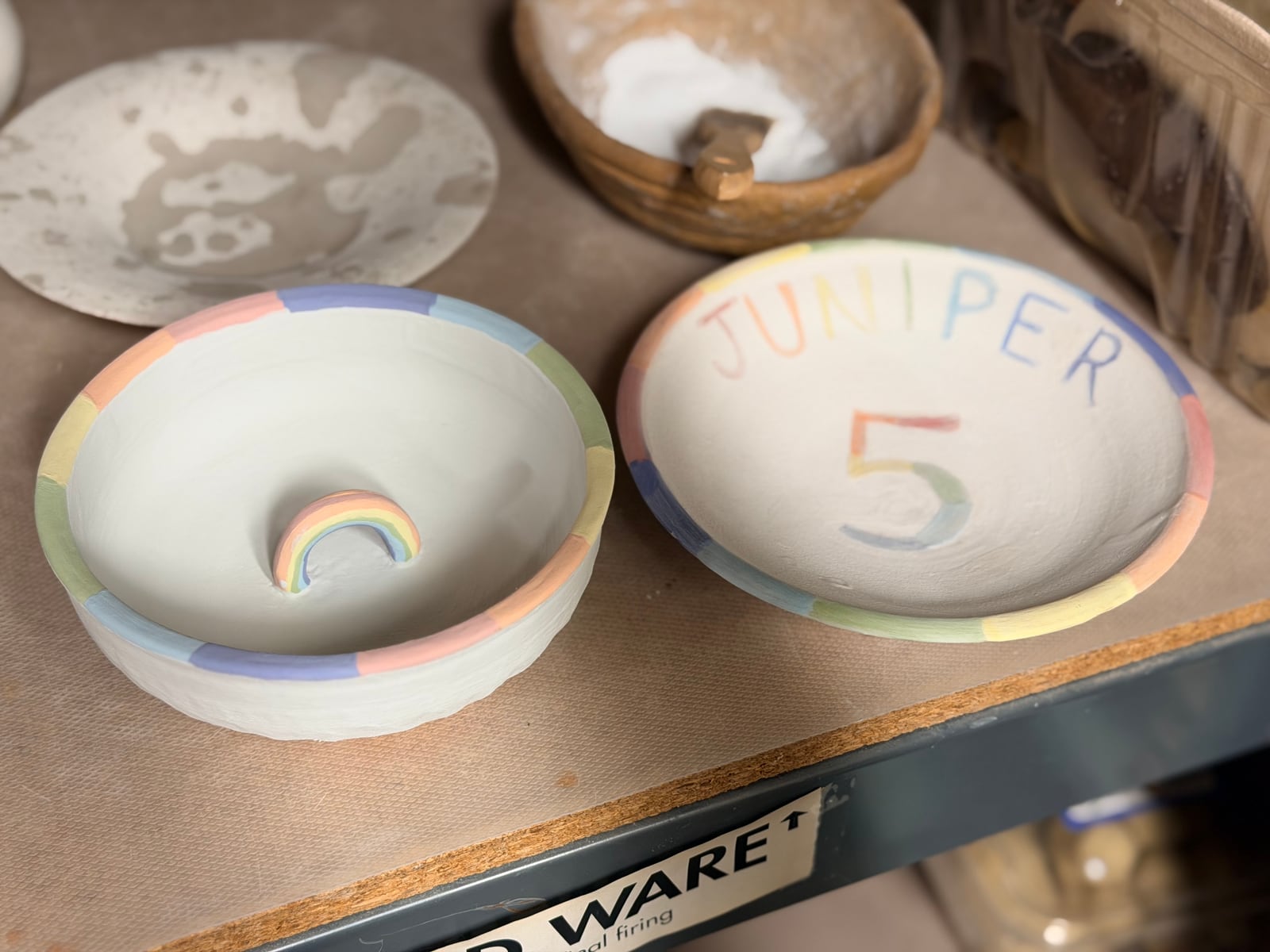 Personalised rainbow birthday bowls