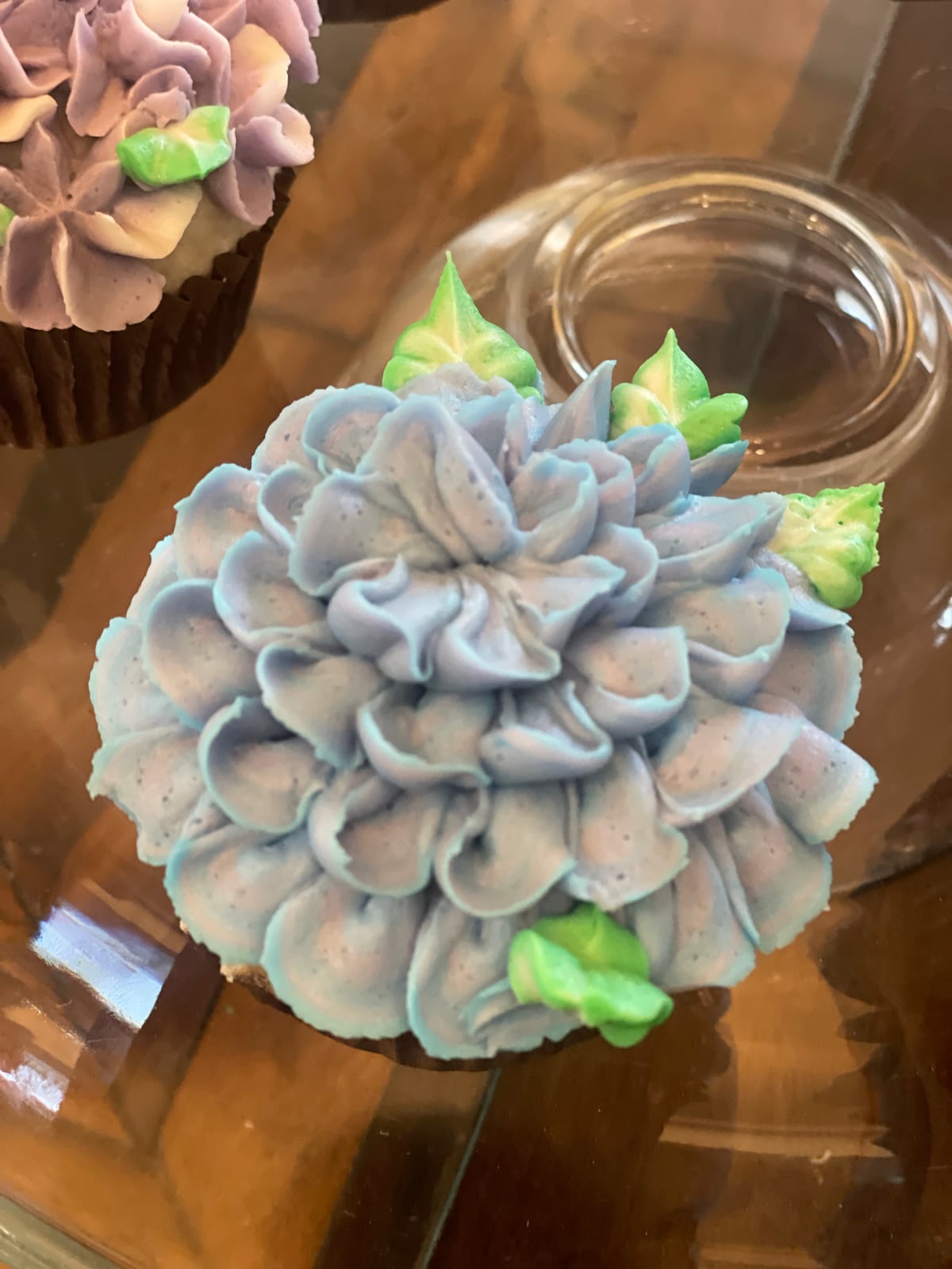 Pale blue hydrangea