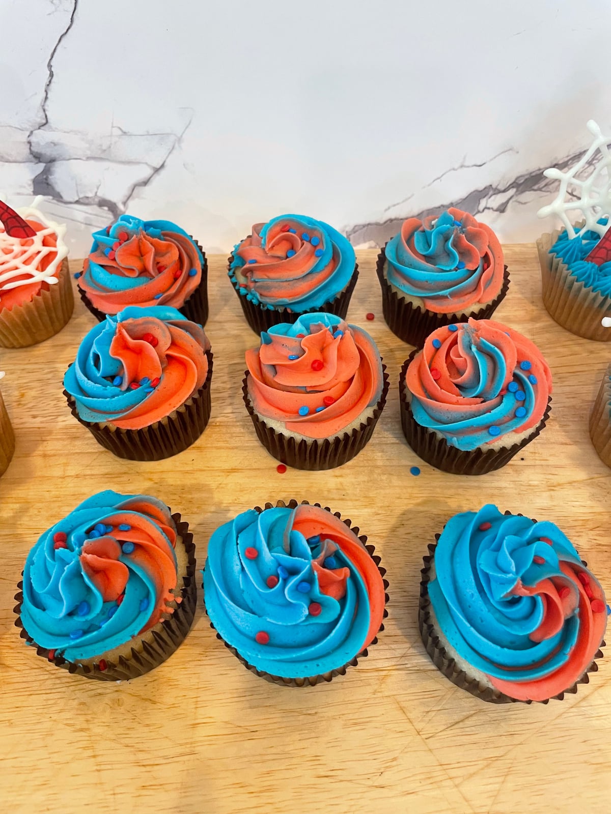 Blue and orange swirls