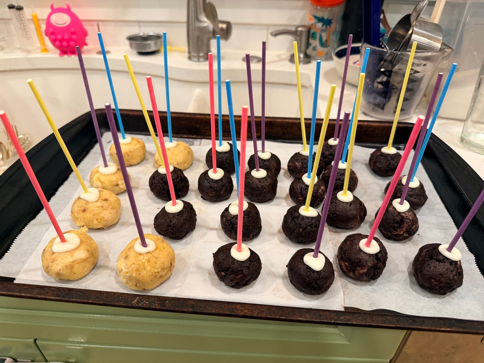 Cake pops in progress