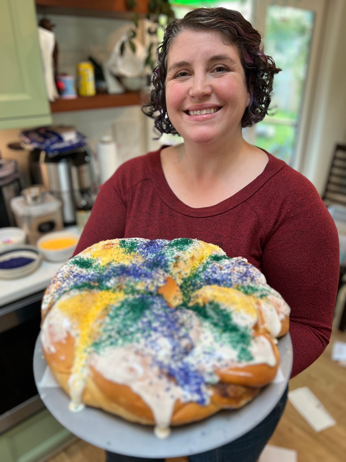 Catherine with a king cake