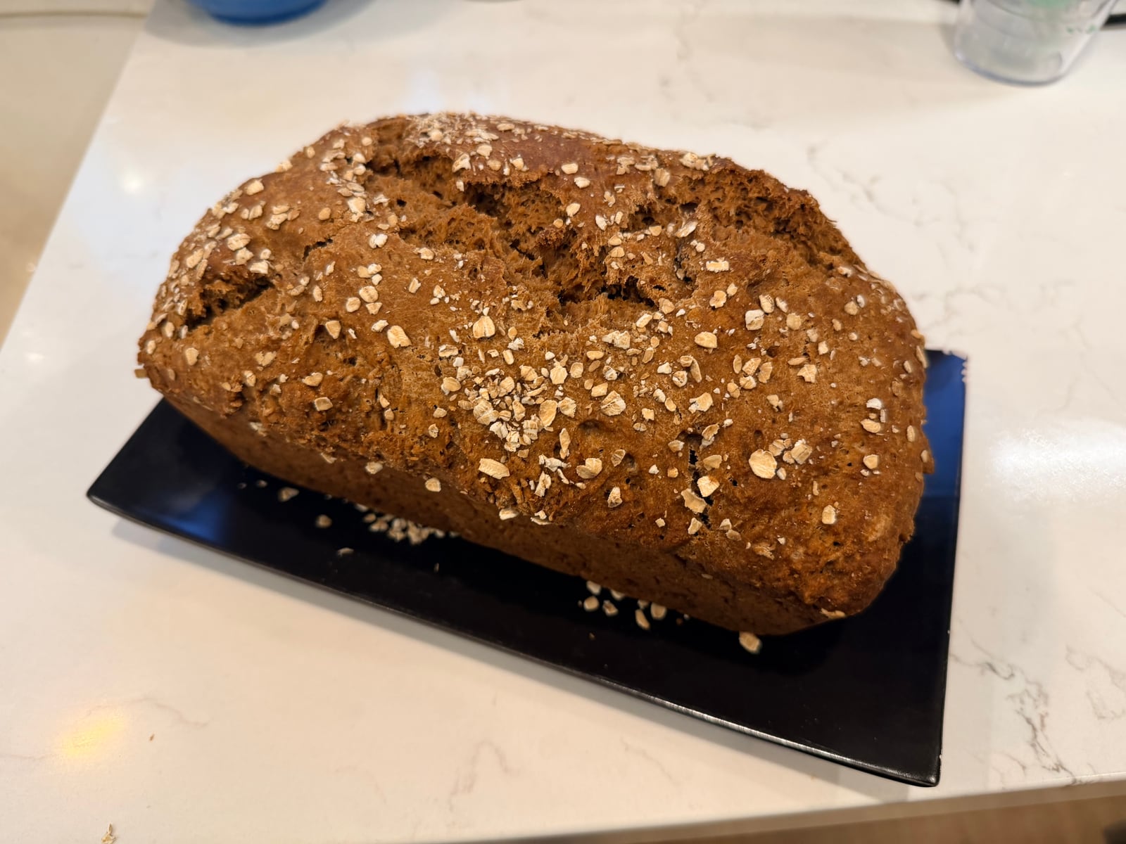 Oat-topped brown bread