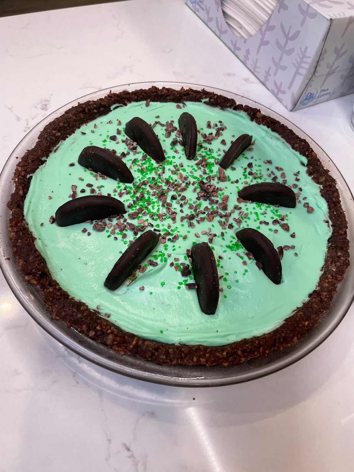 Mint chocolate cookie pie