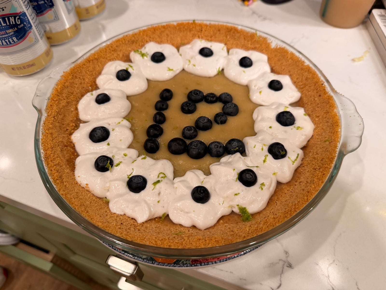 Lime pie with a blueberry 12