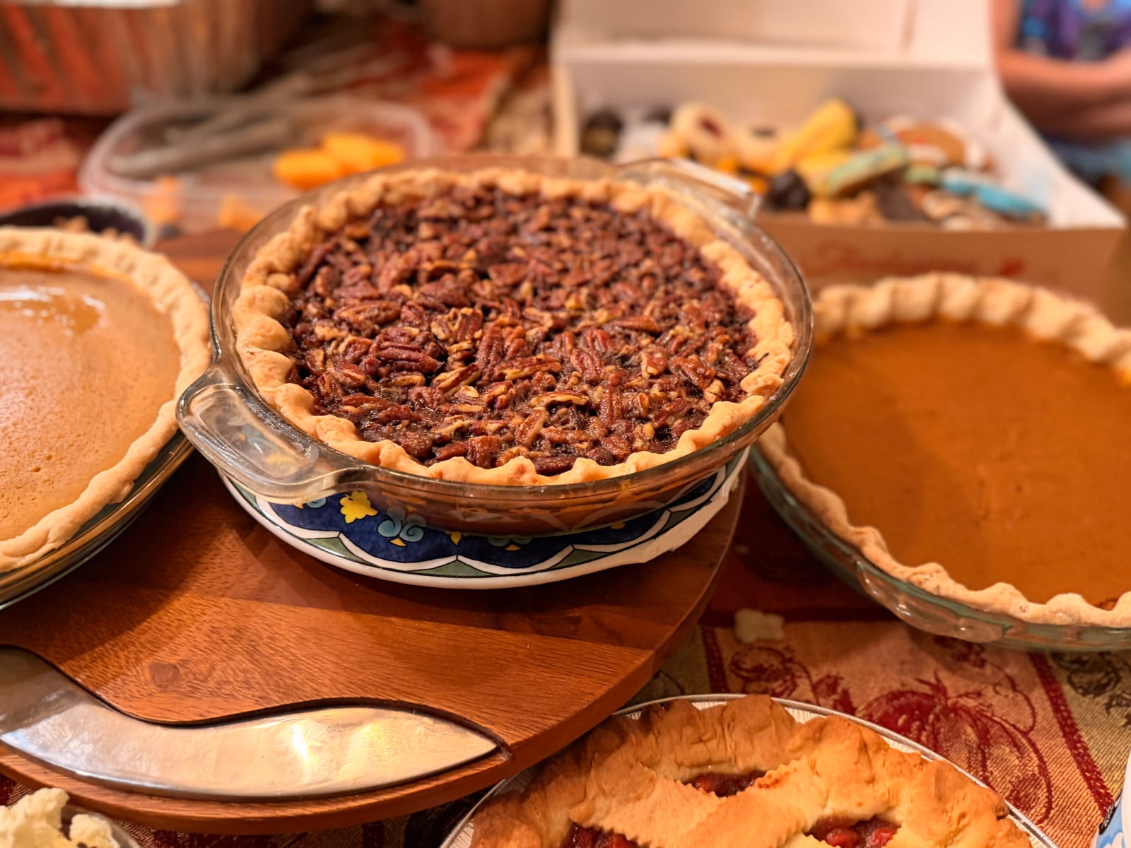 Pecan and pumpkin pies